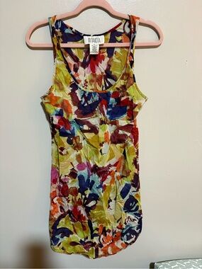 BB Dakota Vibrant Multicolor Floral Tank Dress with Purple, Red and Yellow